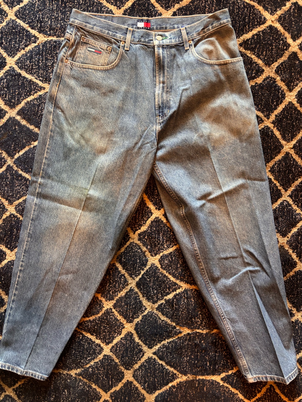 Vintage Tommy Hilfiger Men’s Gray Straight-Leg Jeans